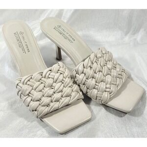 Call It Spring Women's Bailey Braided Helled Vegan Leather Mules - Ivory - US7.5